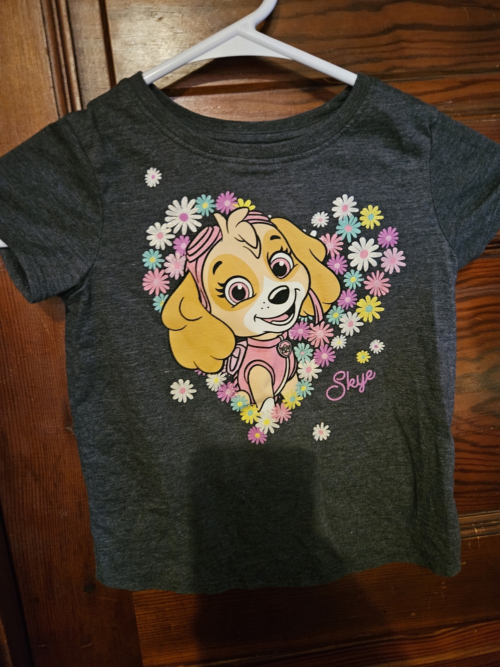 jumping beans Charcoal Tee with Pink & Yellow Skye Floral Graphic